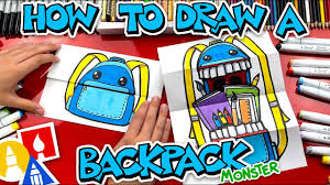 how to draw a back to backpack