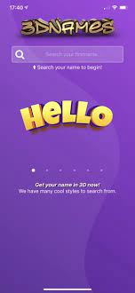 3d names on the app