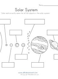objects of the solar system worksheet