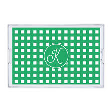 patterned lucite tray personalized