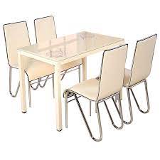 rectangular glass top dining table set