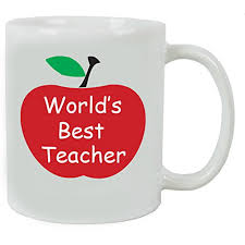 teacher 11 oz white ceramic coffee mug