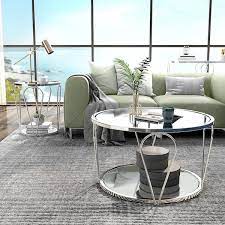 Round Glass Coffee Table Set