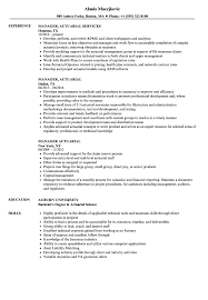 manager, actuarial resume samples