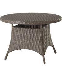 Cleans easily with damp cloth and air dry. Shop Deals On Hampton Bay Torquay Brown Round Steel Outdoor Dining Table With Wicker Top