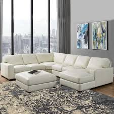 Classic Faux Lather Sectional Ruby