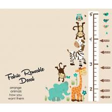 Wild Animals Wild About Teal Height Wall Chart Decal