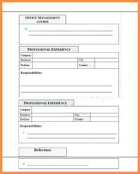 Blank Resume Form For Job Application Templates Template Free In