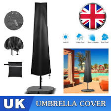 Black Parasol Cover With Zip Outdoor