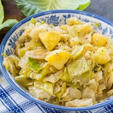 smothered cabbage and potatoes y
