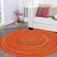 jute braided rug round natural