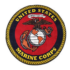 round usmc rug the marine