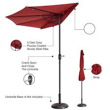 Steel Market Half Patio Umbrella