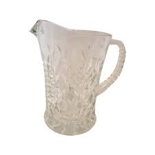Vintage Heavy Cut Glass Small Pitcher