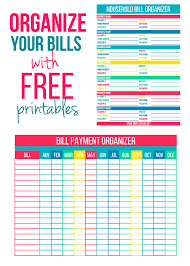 Organize Your Bills With Free Printables Organize Me Bill