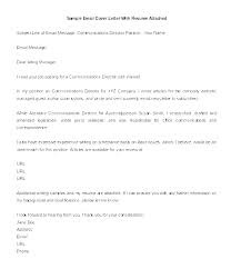 Cover Letter In Email Format Examples Writing Samples