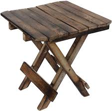 Wooden Folding Side Table Planter Side