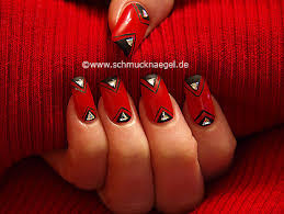 triangular rhinestones nail art