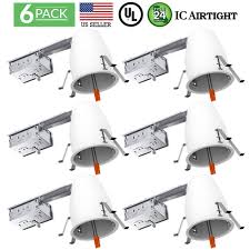Sunco Lighting 6 Pack 4 Inch Remodel Led Can Air Tight Ic Housing Recessed Lights Led Downlight For Retrofit Kit Electrician Prefered Ul Listed And Title 24 Certified Tp24 Walmart Com Walmart Com