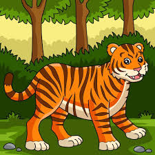 tiger cartoon colored