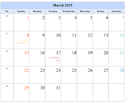Download March 2015 Calendar With Holidays Cute March 2015