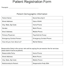 Sample Patient Demographic Form Template Free Medical