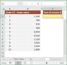 how to add a whole column in excel