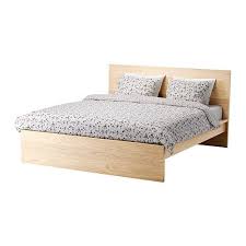 malm bed frame high white stained