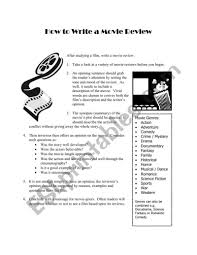 how to write a movie review esl worksheet by shakespearegroupie how to write a movie review worksheet