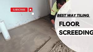 cement bed screed a bathroom floor