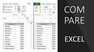 how to compare two excel spreadsheets