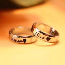 customized couple name ring 2 rings