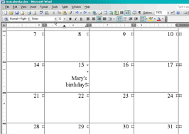 Create A Calendar In Word Susan C Daffron