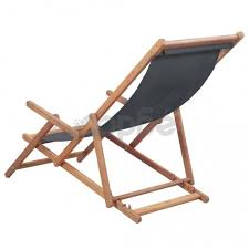 Сгъваем градински стол, подходящ за градината или на плажа, парка или къмпинг. Sgvaem Plazhen Stol Tekstil I Drvena Ramka Siv Sorbe Bg