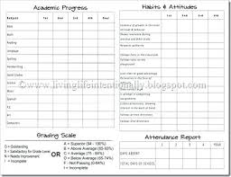 Toddler Report Card Template Illustration Of Report Card On Desk