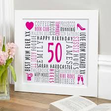 50th birthday personalised gifts for