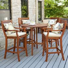 wooden patio furniture sets bar height