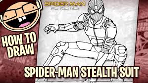 Far from home will hit cinema screens on july 5 and actor tom holland has now revealed a few new posters for the movie. How To Draw Spider Man Stealth Suit Spider Man Far From Home Narrated Easy Step By Step Tutorial Youtube Stealth Suit Spiderman Cool Suits