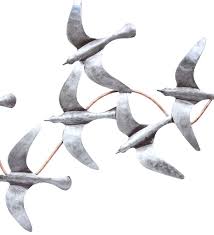 Metal Bunch Of Flying Birds Wall Art