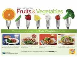 Buy fruits that are dried, frozen, canned, or fresh, so that you can always have a supply on hand. Myplate Poster Make Half Your Plate Fruits Vegetables 25 Pkg