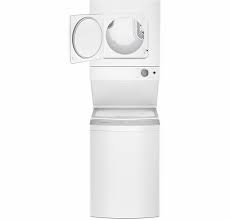 Stacked washer and dryer combo. Wet4024hw Whirlpool 24 Stacked Laundry Center Washer Electric Dryer With Easyview Glass Lid White
