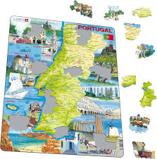 Today, the standard of living in portugal allows it to occupy a worthy 23rd place in the world ranking. K71 Portugal Map Sights And Attractions Maps Of Countries Puzzles Larsen Puzzles