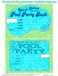 free printable pool party invitations