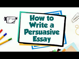 how to write a persuasive essay you