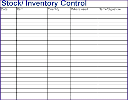 Inventory Control Templates Example Free Download By Stock