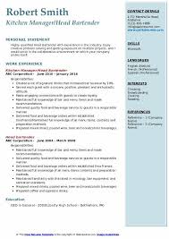 Get the employer's attention with a convincing resume that is targeted to the job. Head Bartender Resume Samples Qwikresume