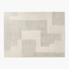 larso modern white wool area rug 9 x12