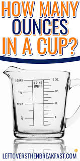 how many ounces in a cup chart