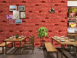 Washable Red Brick Wallpaper Imitation