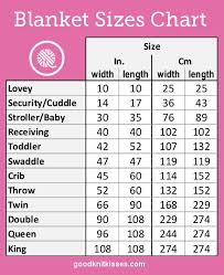 Blanket Sizes Chart Goodknit Kisses Quilted Fox